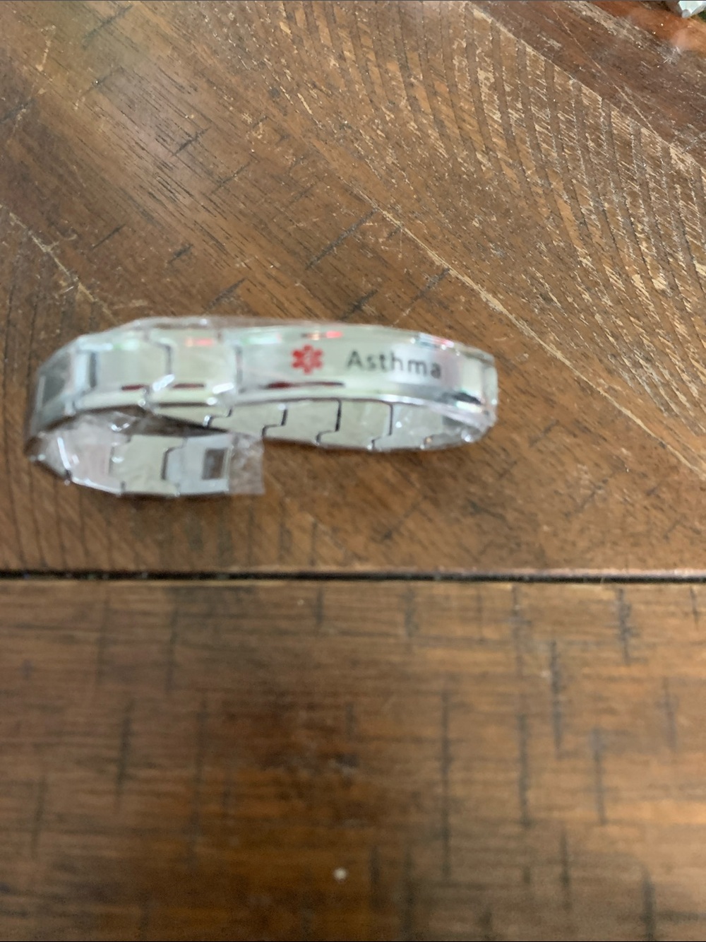 Unisex Silver Asthma Medical ID Bracelet – Expandable Stainless Steel